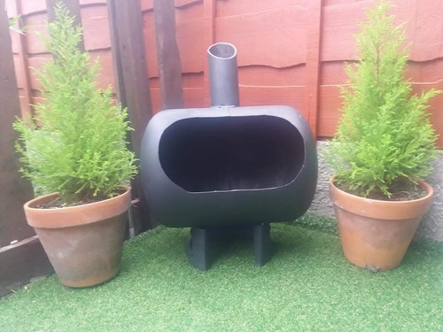 Gas bottle wood burner - wood, burner/log