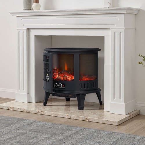 Electric fireplace log burning - fireplace,