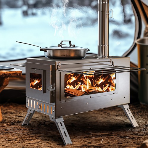 Camp tent stove log wood - camp,
