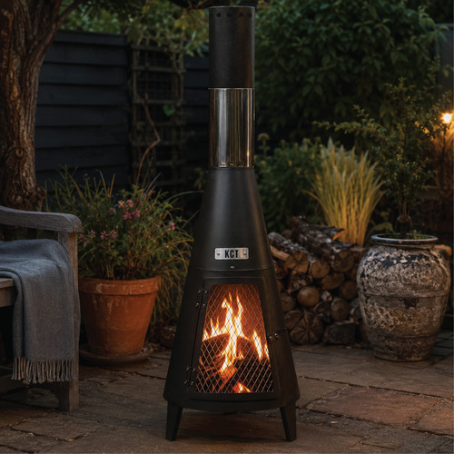 Contemporary garden chiminea - garden,