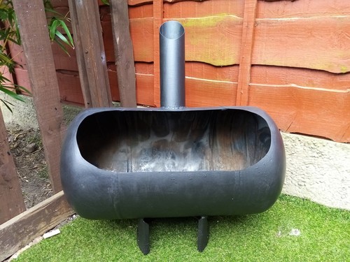 Gas bottle wood burner - bottle, burner/log