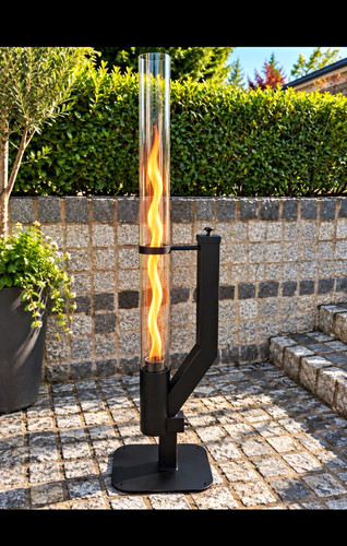 Black wood pellet patio - wood,