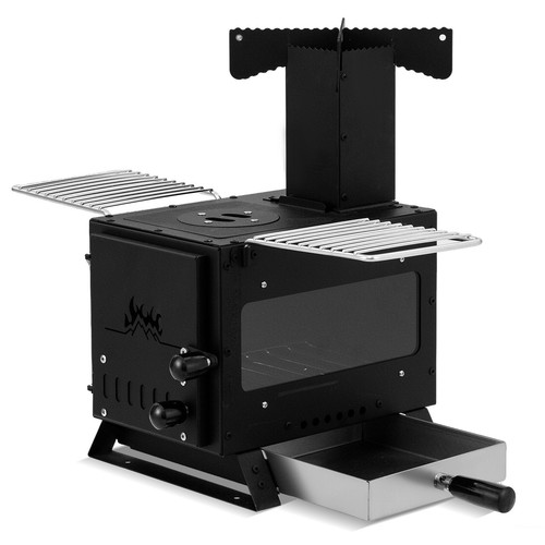 Portable wood burning stove - burning,